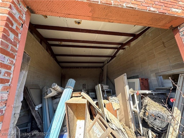 view of unfinished attic