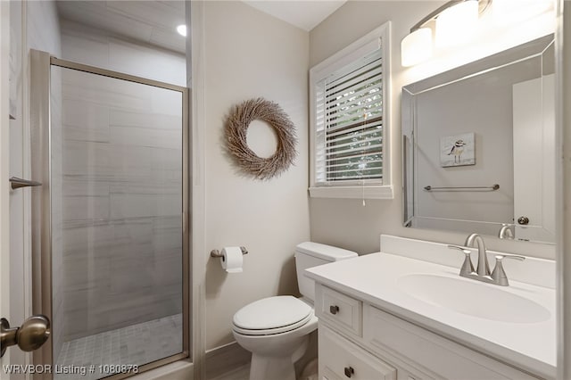 6410 Ellsworth Rd, Fort Smith, AR 72903 - full bathroom with a stall shower, toilet, and vanity