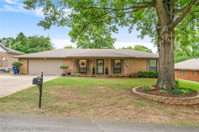 6410 Ellsworth Rd, Fort Smith, AR 72903 - ranch-style home featuring brick siding, a garage, driveway, and a front yard