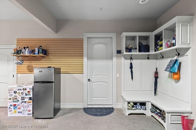 mudroom with baseboards