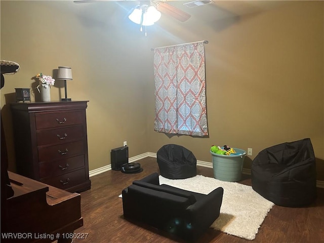 304 Caseys Ct, Lavaca, AR 72941 - interior space featuring dark wood-style floors, baseboards, and ceiling fan