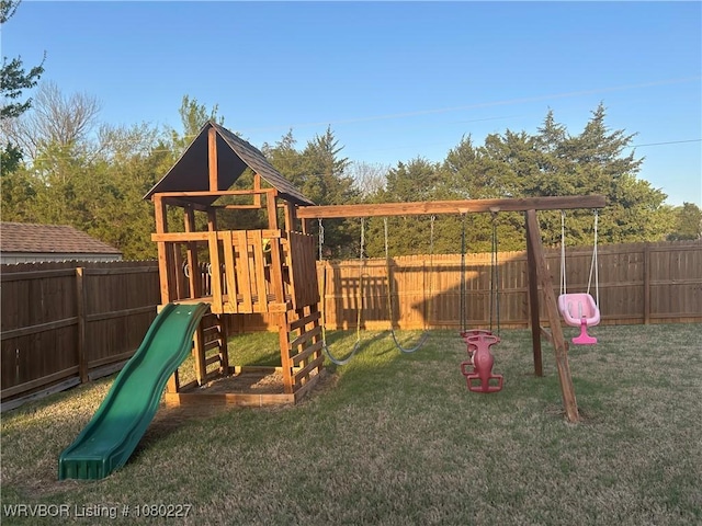 304 Caseys Ct, Lavaca, AR 72941 - view of play area with a yard and a fenced backyard