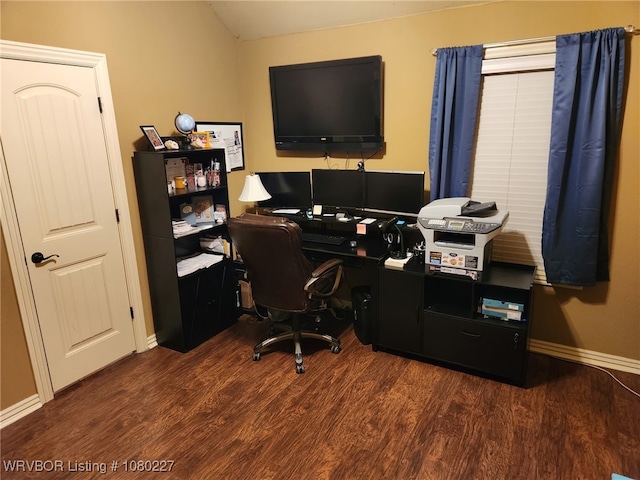 304 Caseys Ct, Lavaca, AR 72941 - office area featuring baseboards and wood finished floors