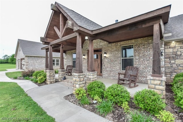 exterior space featuring a porch