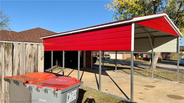 exterior space featuring a carport