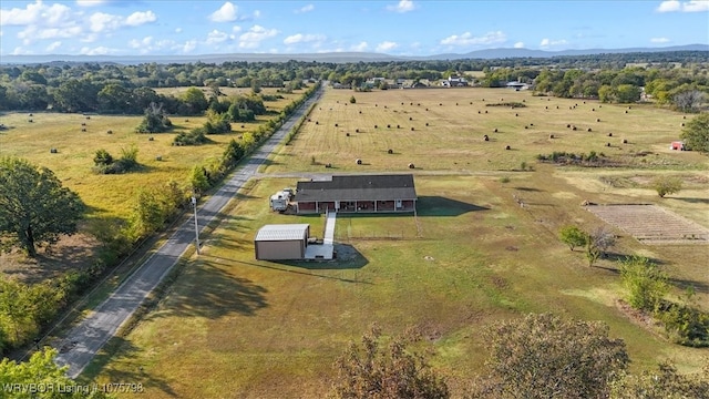 drone / aerial view with a rural view