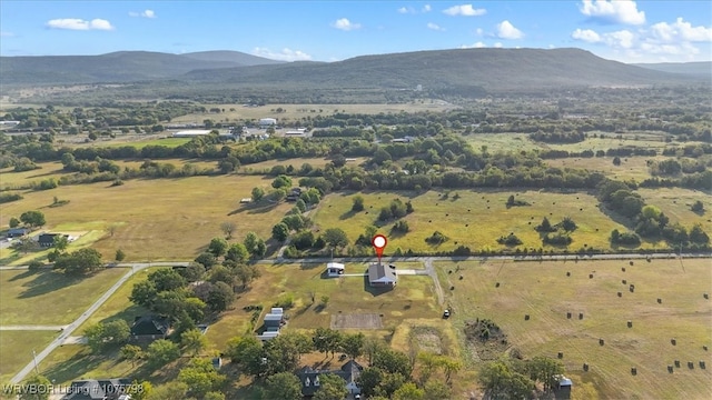 drone / aerial view with a mountain view