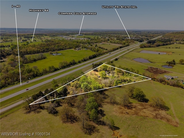 3032 King Dr, Mulberry, AR 72947 - birds eye view of property featuring a rural view
