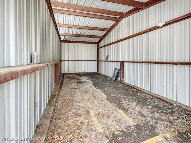 garage featuring metal wall