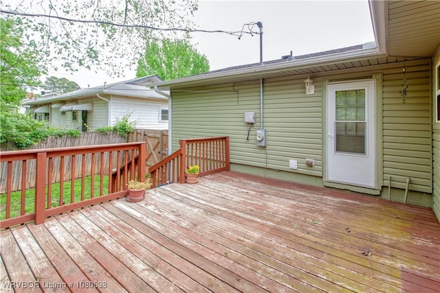 wooden terrace with fence