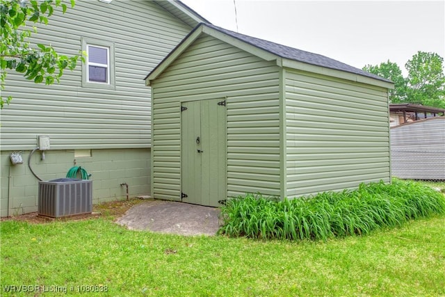 view of shed featuring central AC
