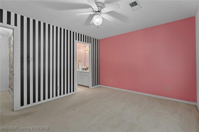 10408 Tweed Ln, Fort Smith, AR 72908 - empty room with light carpet, visible vents, baseboards, and wallpapered walls