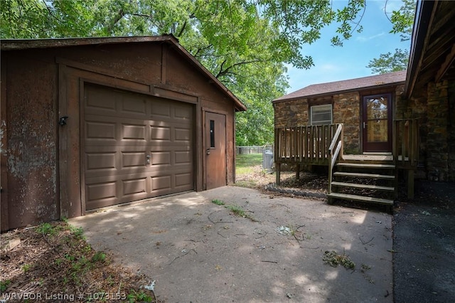 view of garage