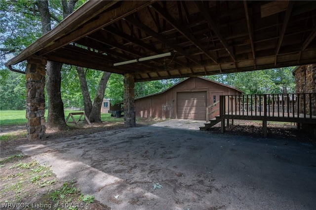 view of garage