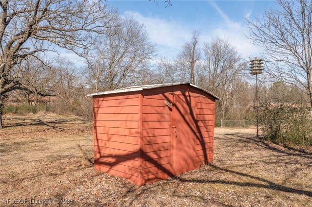 view of shed