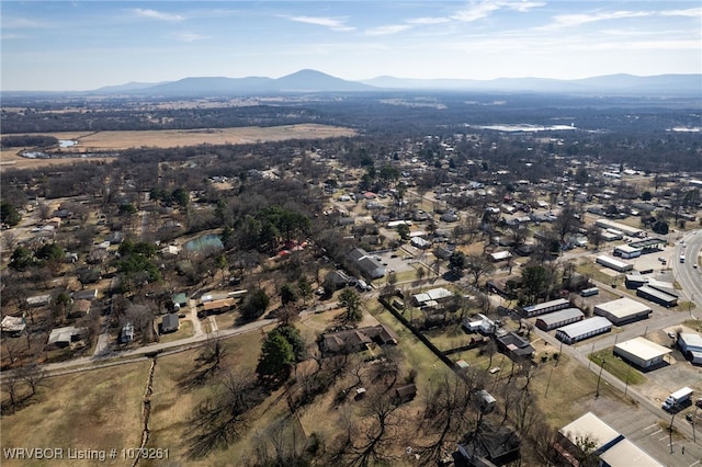 drone / aerial view with a mountain view