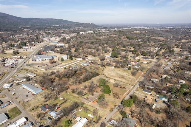 drone / aerial view with a mountain view