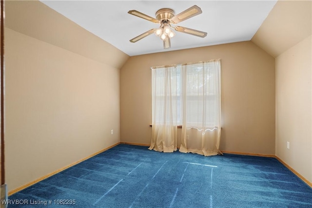 3017 Canongate Way, Fort Smith, AR 72908 - spare room with lofted ceiling, ceiling fan, and carpet flooring