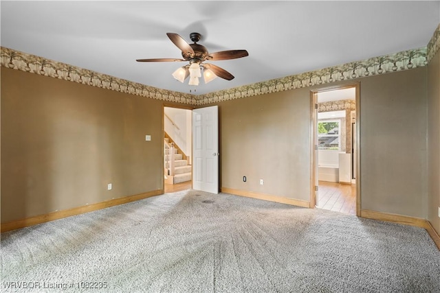 3017 Canongate Way, Fort Smith, AR 72908 - carpeted spare room with ceiling fan and stairs
