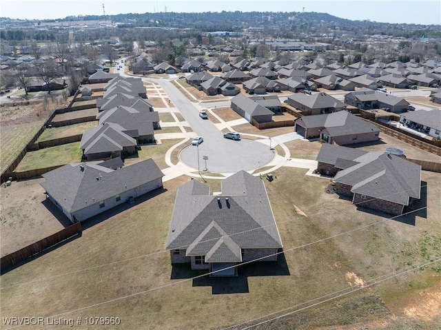 bird's eye view with a residential view