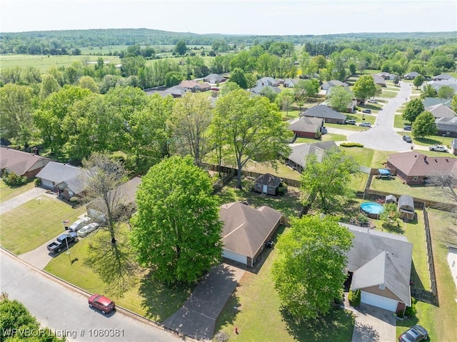 aerial view with a residential view