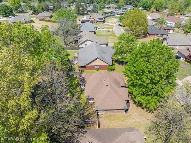 bird's eye view with a residential view
