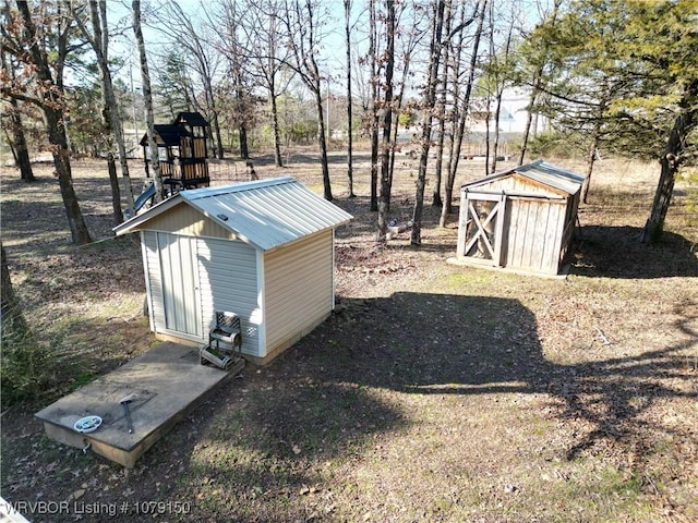 view of shed