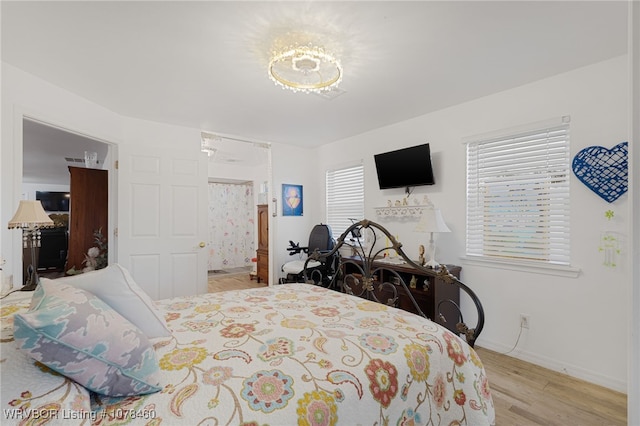 bedroom featuring light hardwood / wood-style flooring