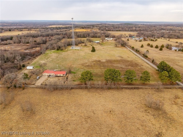 aerial view with a rural view