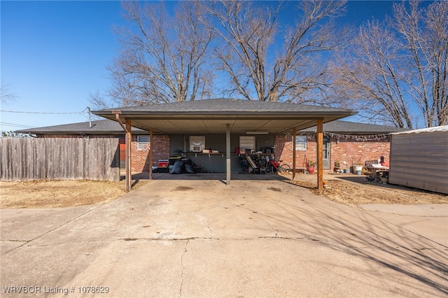 view of car parking with a carport