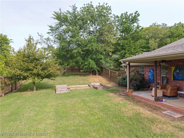 9019 Gracie Ln, Fort Smith, AR 72916 - view of yard with a patio area and ceiling fan