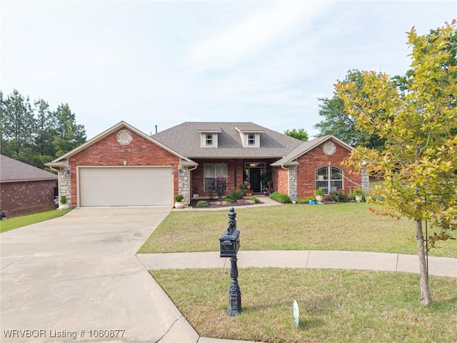 9019 Gracie Ln, Fort Smith, AR 72916 - traditional-style home featuring a garage, a front lawn, brick siding, and driveway