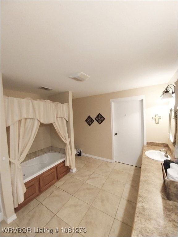 195 Polk 492, Cove, AR 71937 - full bathroom with tile patterned flooring, shower / bath combo, and double vanity