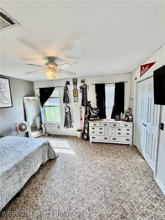 195 Polk 492, Cove, AR 71937 - carpeted bedroom featuring ceiling fan