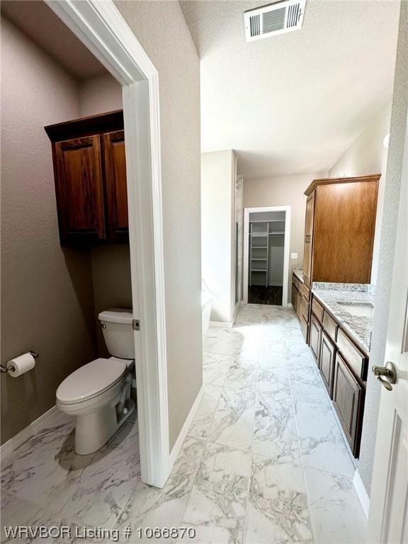 bathroom featuring vanity and toilet