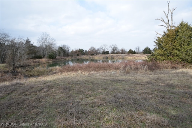 view of yard with a water view