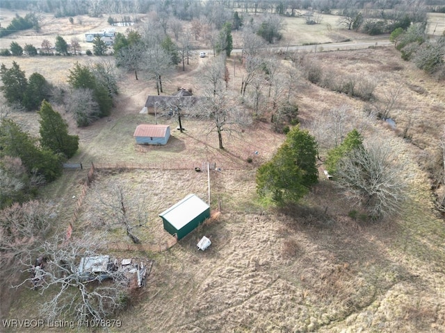 drone / aerial view featuring a rural view