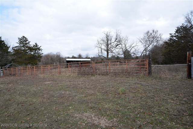 view of yard featuring a rural view