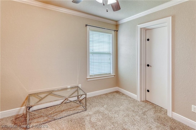 5707 Callaway Ln, Fort Smith, AR 72916 - unfurnished bedroom with ornamental molding, carpet flooring, and a ceiling fan