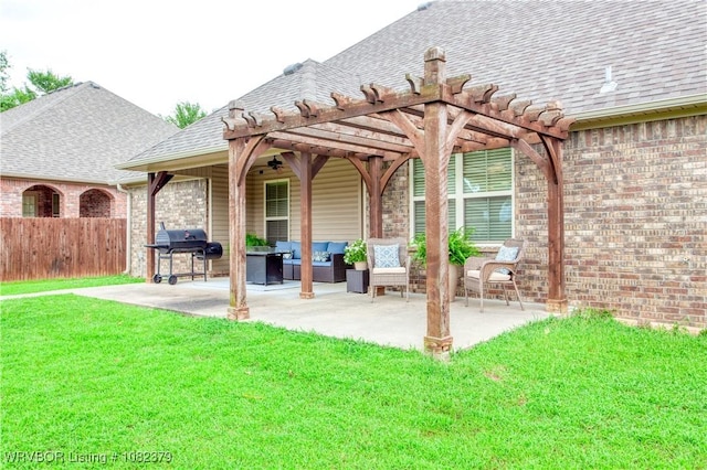 5707 Callaway Ln, Fort Smith, AR 72916 - view of patio / terrace featuring outdoor lounge area, a pergola, and area for grilling