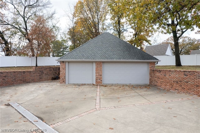 view of garage