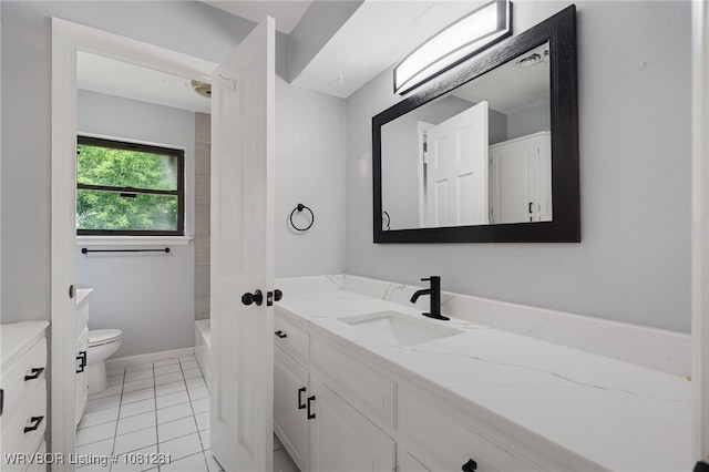 8901 Royal Ridge Dr, Fort Smith, AR 72903 - bathroom with vanity, toilet, tile patterned flooring, and washtub / shower combination