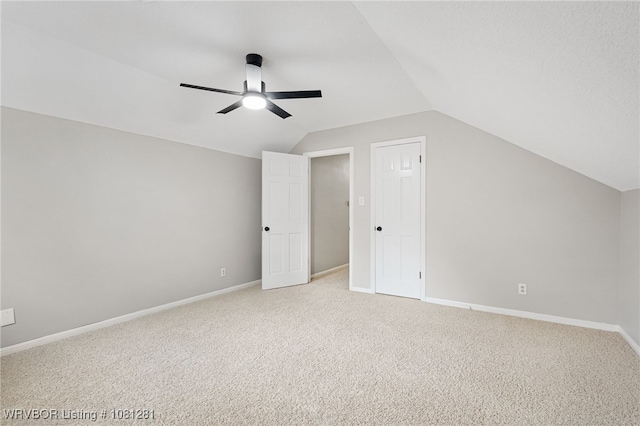 8901 Royal Ridge Dr, Fort Smith, AR 72903 - bonus room with ceiling fan, light carpet, vaulted ceiling, and baseboards