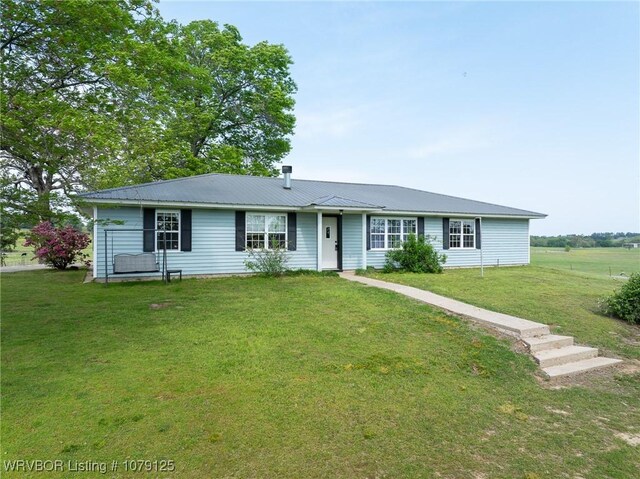 255 Spielerville Rd, Paris, AR 72855 - ranch-style home with a front lawn and metal roof