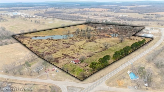 aerial view featuring a rural view