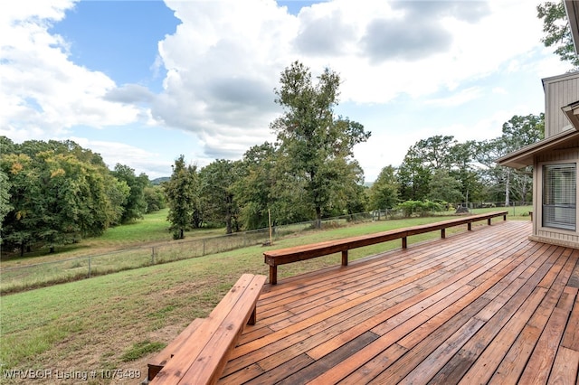 deck with a lawn