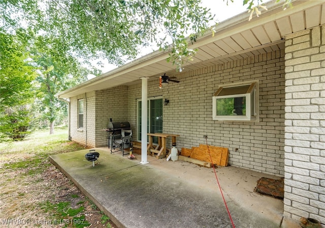 108498 4566th Rd, Sallisaw, OK 74955 - view of patio / terrace featuring a grill and ceiling fan