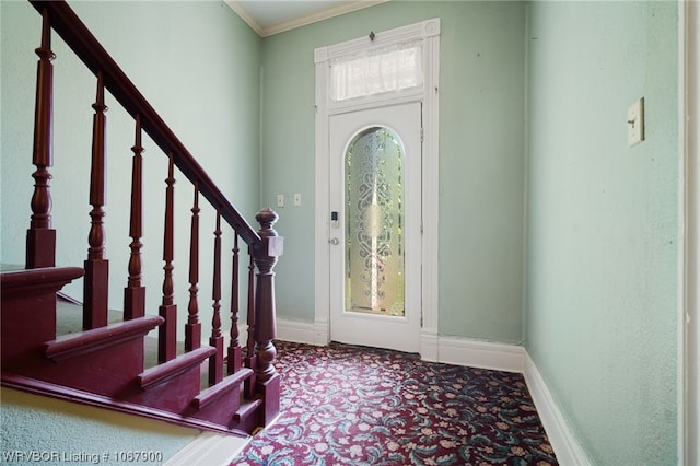 entryway with ornamental molding