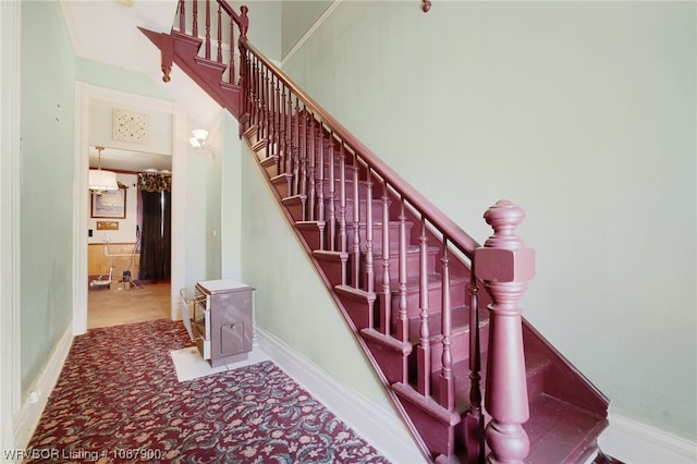 stairway with carpet