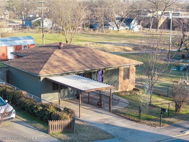 drone / aerial view with a residential view